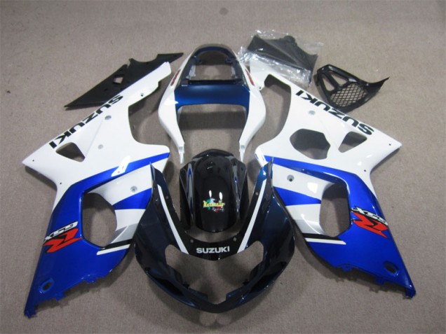 00-02 Blanc Bleu Suzuki GSXR 1000 Carénage Moto 00-02 Blanc Bleu Suzuki GSXR 1000 Carénage Moto