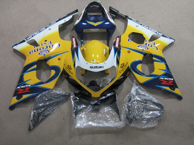 00-02 Jaune Bleu Corona Extra Suzuki GSXR 1000 Carénage Moto
