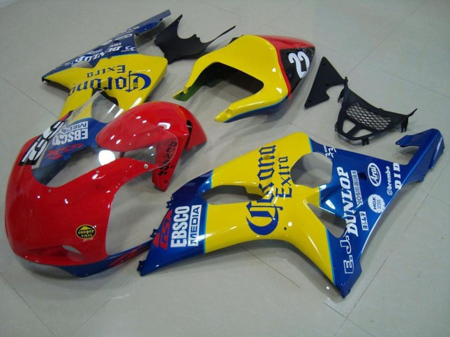 00-02 Rouge Jaune Bleu Corona Courses Suzuki GSXR 1000 Carénage Moto