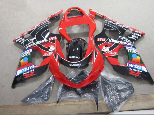 00-02 Rouge Noir Denso Suzuki GSXR 1000 Carénage Moto 00-02 Rouge Noir Denso Suzuki GSXR 1000 Carénage Moto