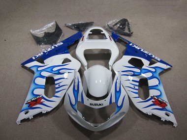 01-03 Blanc Bleu Flamme Suzuki GSXR 750 Carénage Moto