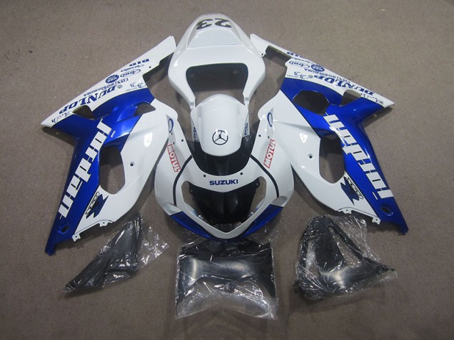 01-03 Blanc Bleu Motul Suzuki GSXR 750 Carénage Moto 01-03 Blanc Bleu Motul Suzuki GSXR 750 Carénage Moto