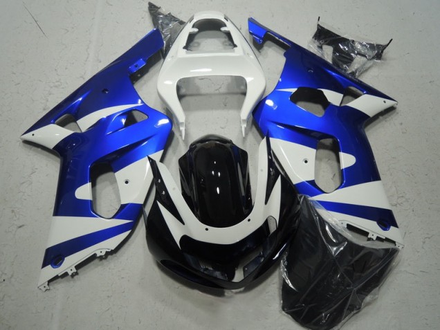 01-03 Blanc Bleu Suzuki GSXR 600 Carénage Moto 01-03 Blanc Bleu Suzuki GSXR 600 Carénage Moto