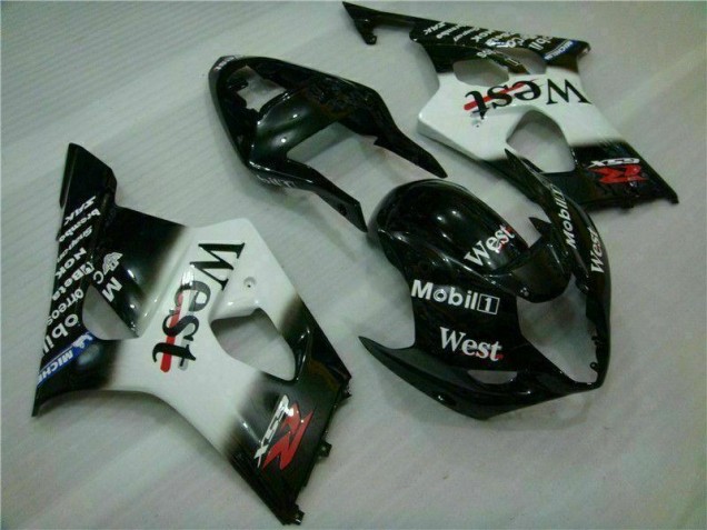 03-04 Blanc Noir Suzuki GSXR 1000 Kit Carénages Motos Complet 03-04 Blanc Noir Suzuki GSXR 1000 Kit Carénages Motos Complet