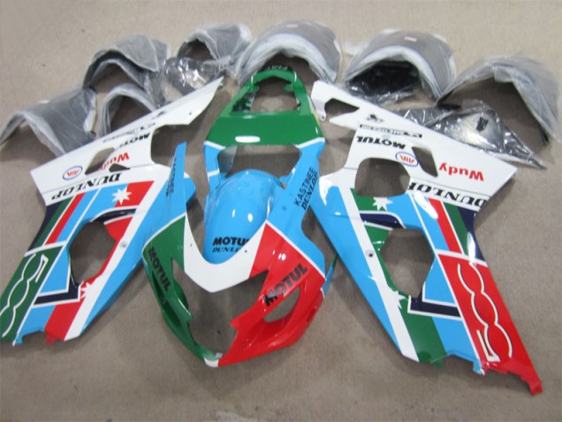 04-05 Bleu Vert Rouge Motul Suzuki GSXR 600 Carénage Moto 04-05 Bleu Vert Rouge Motul Suzuki GSXR 600 Carénage Moto