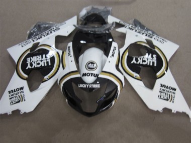 04-05 Noir Blanc Lucky Strike Motul Suzuki GSXR 600 Carénage Moto