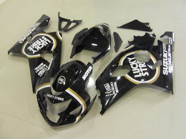 04-05 Noir Blanc Lucky Strike Motul Suzuki GSXR 750 Carénage Moto 04-05 Noir Blanc Lucky Strike Motul Suzuki GSXR 750 Carénage Moto