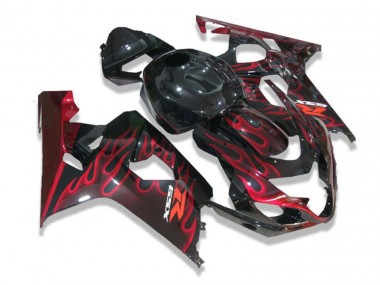 04-05 Noir Rouge Flamme Suzuki GSXR 600/750 Carénage Moto