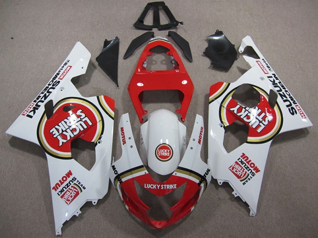 04-05 Rouge Blanc Lucky Strike Motul Suzuki GSXR 600 Carénage Moto 04-05 Rouge Blanc Lucky Strike Motul Suzuki GSXR 600 Carénage Moto