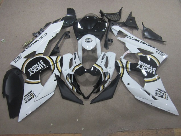 05-06 Blanc Lucky Strike Noir Motul Suzuki GSXR 1000 Carénage Moto 05-06 Blanc Lucky Strike Noir Motul Suzuki GSXR 1000 Carénage Moto