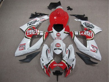 05-06 Blanc Lucky Strike Rouge Motul Suzuki GSXR 1000 Carénage Moto