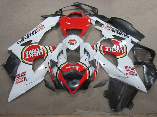 05-06 Blanc Lucky Strike Rouge Motul Suzuki GSXR 1000 Carénages Moto 05-06 Blanc Lucky Strike Rouge Motul Suzuki GSXR 1000 Carénages Moto