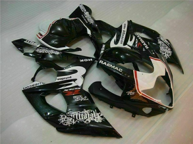 05-06 Blanc Noir Suzuki GSXR 1000 Carénage Moto 05-06 Blanc Noir Suzuki GSXR 1000 Carénage Moto