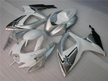 06-07 Blanc Argent Suzuki GSXR 600/750 Kit Carénages Motos Complet