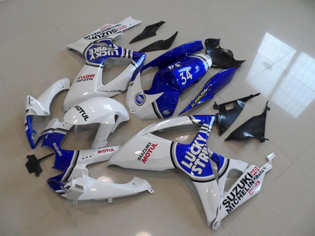 06-07 Bleu Blanc Lucky Strike Motul 34 Suzuki GSXR 750 Carénage Moto 06-07 Bleu Blanc Lucky Strike Motul 34 Suzuki GSXR 750 Carénage Moto