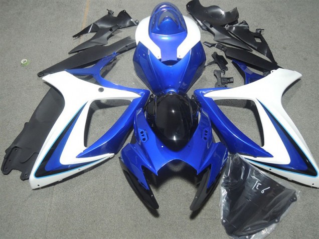 06-07 Bleu Blanc Noir Suzuki GSXR 600 Carénage Moto