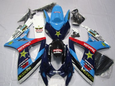 06-07 Bleu Blanc Rockstar Makita Suzuki GSXR 600 Carénage Moto