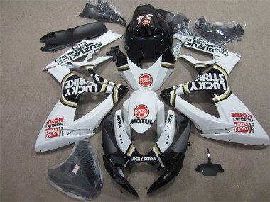 06-07 Noir Blanc Lucky Strike Motul Suzuki GSXR 600 Carénage Moto