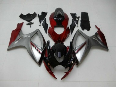 06-07 Rouge Argent Suzuki GSXR 600/750 Carénage Moto