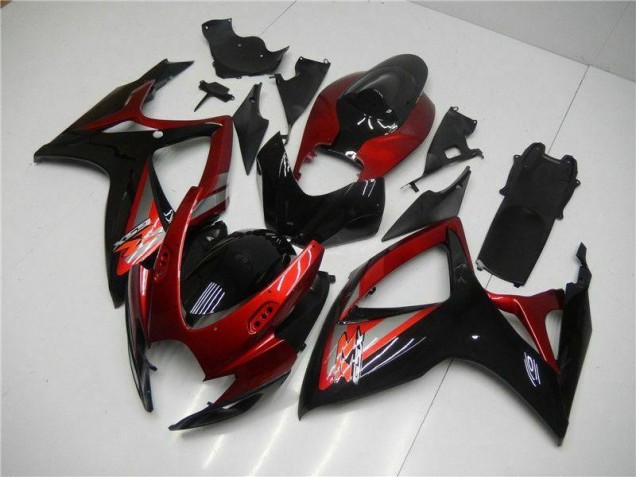 06-07 Rouge Noir Suzuki GSXR 600/750 Carénage Moto 06-07 Rouge Noir Suzuki GSXR 600/750 Carénage Moto