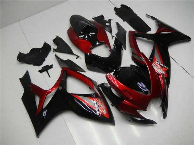 06-07 Rouge Noir Suzuki GSXR 600/750 Carénage Moto 06-07 Rouge Noir Suzuki GSXR 600/750 Carénage Moto