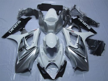 07-08 Blanc Argent Noir Suzuki GSXR 1000 Carénage Moto