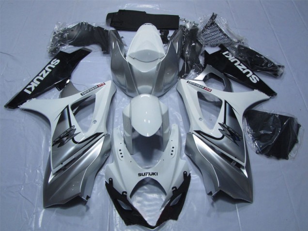 07-08 Blanc Argent Noir Suzuki GSXR 1000 Carénage Moto