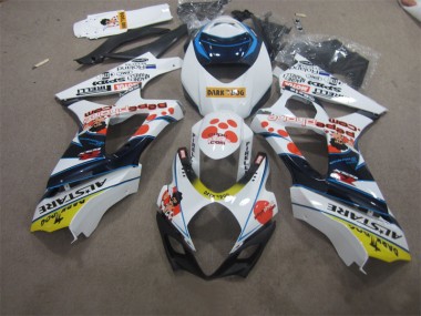 07-08 Blanc Bleu Dark Dog Suzuki GSXR 1000 Carénage Moto