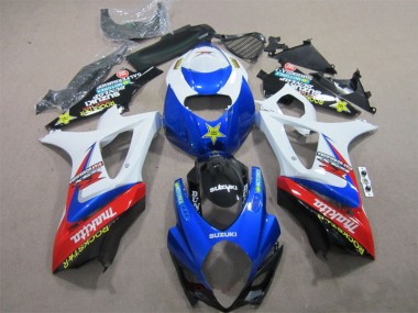 07-08 Bleu Blanc Rockstar Suzuki GSXR 1000 Carénage Moto