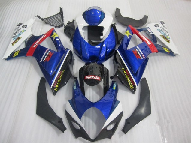 07-08 Bleu Noir Rockstar Suzuki GSXR 1000 Carénage Moto 07-08 Bleu Noir Rockstar Suzuki GSXR 1000 Carénage Moto