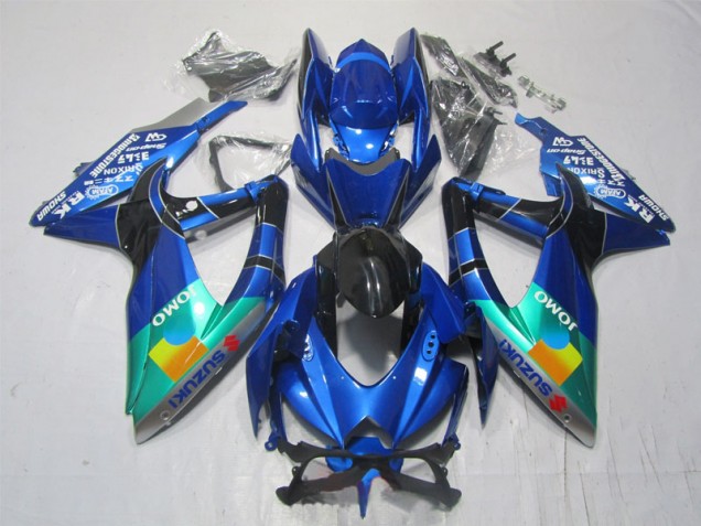 07-08 Bleu Noir Vert Jomo Suzuki GSXR 1000 Carénage Moto