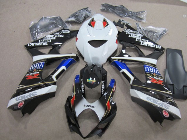 07-08 Noir Blanc Bleu Suzuki GSXR 1000 Carénage Moto 07-08 Noir Blanc Bleu Suzuki GSXR 1000 Carénage Moto