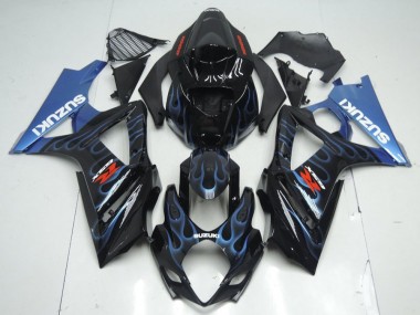 07-08 Noir Bleu Flamme Suzuki GSXR 1000 Carénage Moto