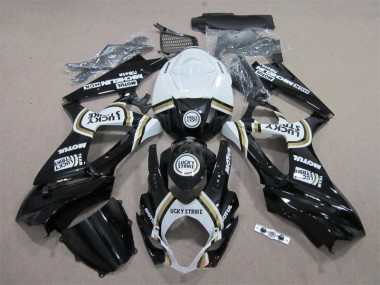 07-08 Noir Lucky Strike Blanc Motul Suzuki GSXR 1000 Carénage Moto