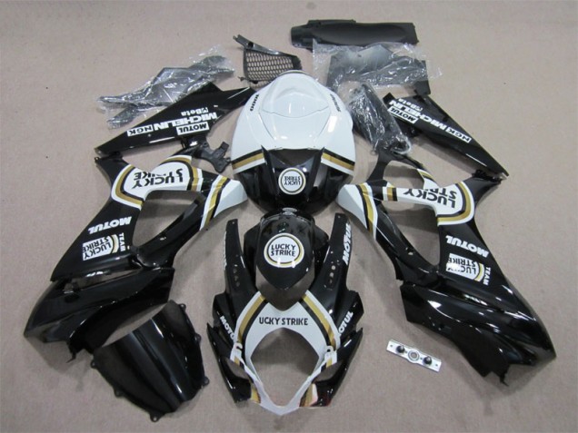07-08 Noir Lucky Strike Blanc Motul Suzuki GSXR 1000 Carénage Moto 07-08 Noir Lucky Strike Blanc Motul Suzuki GSXR 1000 Carénage Moto