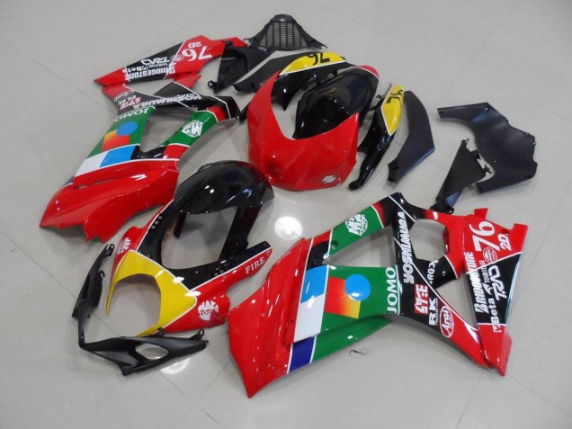 07-08 Rouge et Vert Suzuki GSXR 1000 Carénage Moto