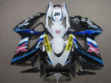 08-10 Blanc Dark Dog 07 Suzuki GSXR 600 Carénage Moto
