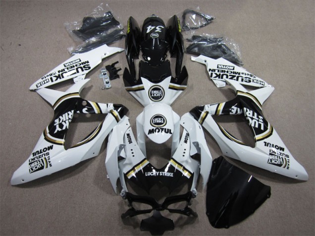 08-10 Blanc Lucky Strike Noir Motul Suzuki GSXR 600 Carénage Moto 08-10 Blanc Lucky Strike Noir Motul Suzuki GSXR 600 Carénage Moto