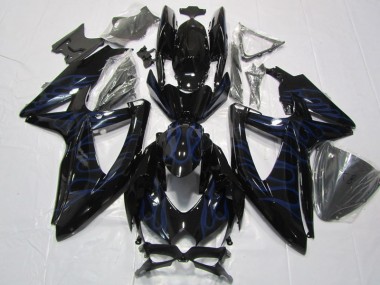 08-10 Noir Bleu Flamme Suzuki GSXR 600 Carénage Moto