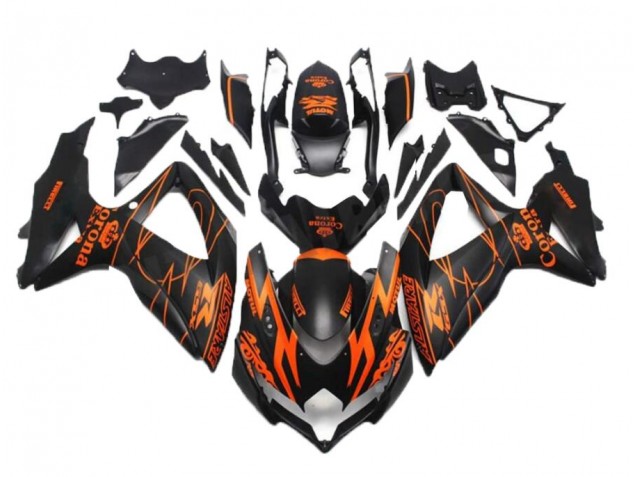 08-10 Noir Orange Suzuki GSXR 600/750 Carénage Moto