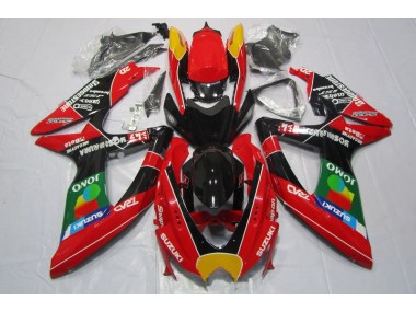08-10 Rouge Noir Jomo Suzuki GSXR 600 Carénage Moto