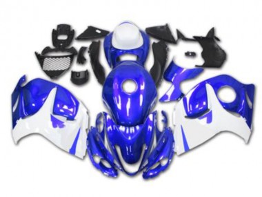 08-19 Bleu Blanc Suzuki GSXR 1300 Hayabusa Carénages Moto