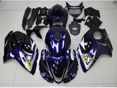 08-19 Bleu Or Suzuki GSXR 1300 Hayabusa Carénage Moto