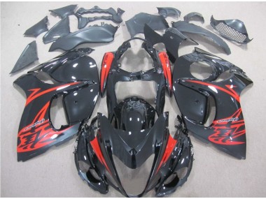 08-19 Noir Rouge Suzuki GSXR 1300 Hayabusa Carénages Moto