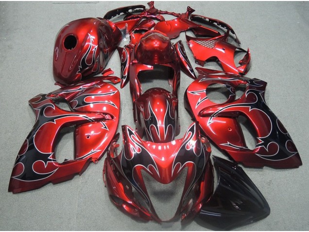 08-19 Rouge Noir Flamme Suzuki GSXR 1300 Hayabusa Carénage Moto 08-19 Rouge Noir Flamme Suzuki GSXR 1300 Hayabusa Carénage Moto