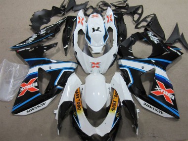09-16 Blanc Bleu Brux Dark Dog Suzuki GSXR 1000 Carénage Moto