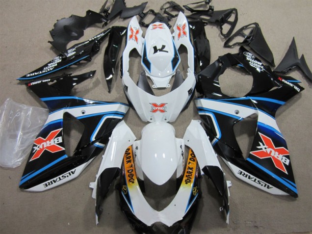 09-16 Blanc Bleu Brux Dark Dog Suzuki GSXR 1000 Carénage Moto