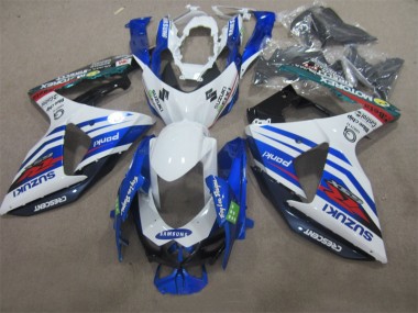 09-16 Blanc Bleu Samsung Suzuki GSXR 1000 Carénage Moto