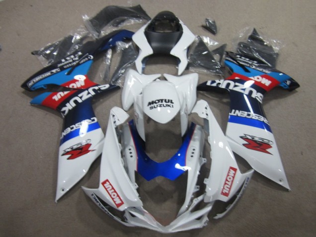 11-21 Blanc Bleu Motul Suzuki GSXR 600 Carénage Moto 11-21 Blanc Bleu Motul Suzuki GSXR 600 Carénage Moto