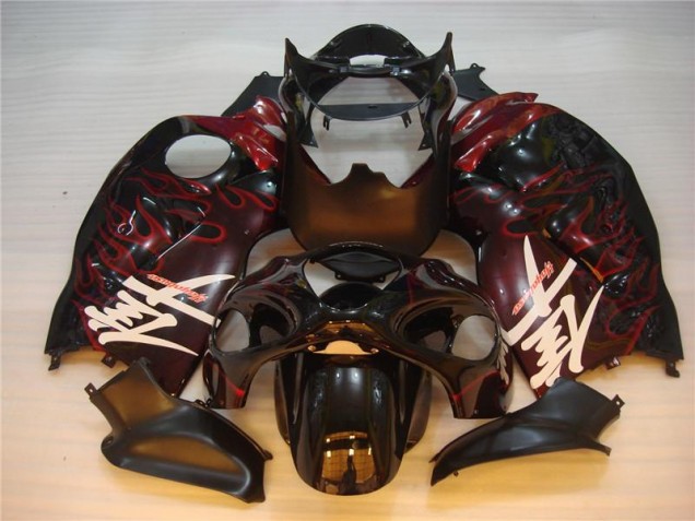 96-07 Noir Rouge Flamme Suzuki GSXR 1300 Hayabusa Carénage Moto 96-07 Noir Rouge Flamme Suzuki GSXR 1300 Hayabusa Carénage Moto
